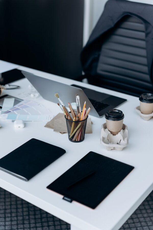 Cups of Coffee on a Workspace